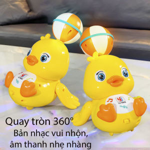 Đồ chơi vịt con xoay bóng phát nhạc cho bé – có đèn LED âm thanh vui nhộn mới nhất 2025