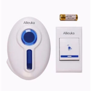 Allieuka Waterproof Wireless Smart Doorbell Battery Powered with LED Ring for Home Security Bell Chime