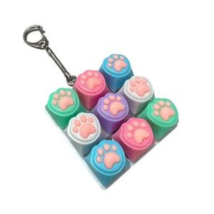 9 Chìa Khóa Bàn Phím Giải Nén Đồ Chơi Chìa Khóa Dễ Thương Mềm Mèo Paw Móc Khóa Vòng Chìa Khóa Điện Thoại Di Động Mặt Dây Chuyền Bạn Bè Quà Tặng