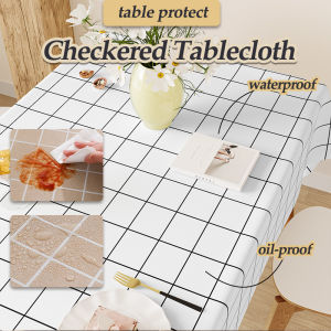 Grid tablecloth - Waterproof oil-resistant and stain-resistant table protection