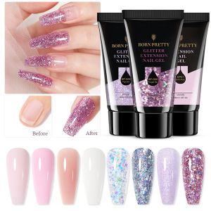 BORN PRETTY 30Ml อะคริลิค Quick Extension เจลทาเล็บเจลยูวีเจลสีชมพูโปร่งใสคริสตัล Soak Off UV ขยายอะคริลิคเล็บเจล