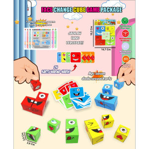 Mainan Anak Face Change Rubik Cube Puzzle Game Fun Game Family Game AR119