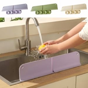 PLLEWY Silicone Kitchen Sink Splash Guard Waterproof Anti-Splash Water Splash Board Easy to Clean Sink Splatter Screen Home Use