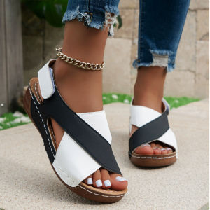 Free Shipping WomenS Roman Sandals New Summer Style Platform Thick-Soled Suitable For Pairing With Skirts Casual Open-Toe Versatile Beach Sandals