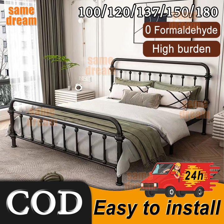 Iron bed metal bedstead European retro iron bed single bed/double bed