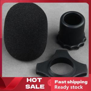 🚚【Local Express Delivery】🚚 Microphone Anti-Roll Anti Skid Case with Microphone Sponge Cover Set Mic Protection Silicone Ring Bottom Rod Sleeve Holder