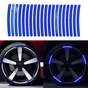 secr 20pcs Universal Reflective Wheel Rims Stickers Car Motorcycle Bike Body Rim Stripe Tape Sticker Decorative Reflector Film Decals 8K3Q7