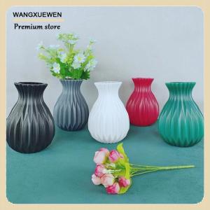 [COD] แจกันดอกไม้นอร์ดิก1ชิ้นแจกันดอกไม้พลาสติกเซรามิกเทียมตกแต่งเดสก์ท็อปของตกแต่งงานแต่งงานจัดกลางโต๊ะ