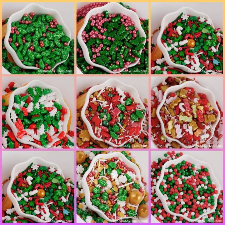 น้ำตาลแต่งเค้ก 🎄🎅Christmas Sprinkles เทศกาลคริสมาส🎄🎅(แบ่งขาย 25 กรัม ...