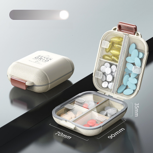 Portable Pill Boxes Weekly Divided Onthego Compartment Organizer