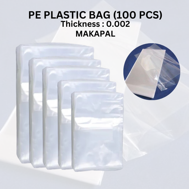 PE Plastic Bag (100 pcs) 0.002 Thickness - Polyethylene Plastic bag ...