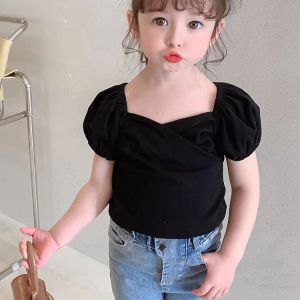 Blouse Kids Girl T-shirt Korean Short Sleeve Shirt Baby Thin Base Shirt Girl Princess Top Blouse Budak Perempuan