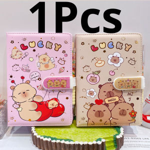13.5*19.5cm Capybara Cartoon Password Book With Lock Diary Notebook Creative Hand Ledger With Gel pen Student Notepad Stationery Secretly Note Birthday Gift