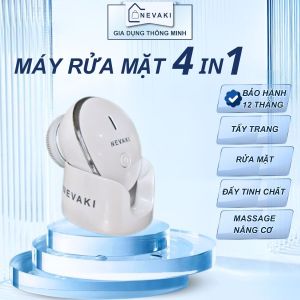 Máy rửa mặt NEVAKI 4 trong 1 máy mát xa mặt rửa mặt đẩy tinh chất và massage nâng cơ - Chuột rửa mặt Bảo hành 1 năm