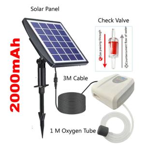 2600mAh Solar Oxygen Aerator Pump Aquarium Pond USB Rechargeable Famer Fishing Bucket Tool
