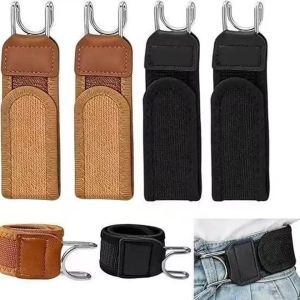 2Pcs Buckleless Belt Hook / Adjustable Metal Hook / Men Women Elastic Belt / Invisible Waist Belt Closure for Work Daily Wear