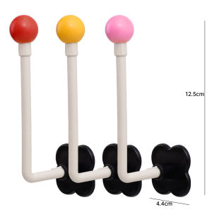 3ชิ้นที่ยึดแถบคาดศีรษะตั้ง180 ° แบบหมุนได้อุปกรณ์จัดระเบียบเครื่องประดับผมของเด็กผู้หญิงที่เก็บของในห้องน้ำตะขอไม่เจาะติดผนังตะขอแขวนกระเป๋ากุญแจ