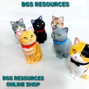 6PCS BIG CUTE CAT FIGURE KITTEN TOY BIG & SOLID FIGURE PATUNG KUCING COMEL KOLEKSI KUCING HIASAN KEK AS CAKE TOPPER TOY