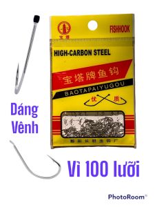 Lưỡi Câu Tháp Đỏ Chuyên câu cá nhỏ vỉ 100 lưỡi