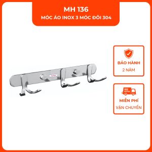 Móc áo inox 3 móc đôi 304 VINA MH136