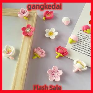 Gangke 12Pcs Sáng Tạo Bảng Trắng Phim Hoạt Hình Từ Sticker Tủ Lạnh Nam Châm Màu Hồng Hoa Nhựa Trang Trí Tủ Lạnh Nam Châm
