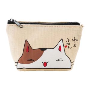 COLOO Classic Cute Cat Print Cartoon Oxford with Zipper Korean Money Bag Card Holders Small Coin Purse Women Wallets