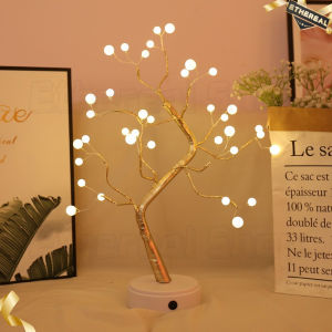 🔰 FLASH SALE > 36/108 LED Fairy Tree Night Light Mini Christmas Tree DIY Table Desk Lamp Battery USB Home Bedroom Decor