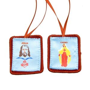 Catholic Red Scapular Our Lady of Mount Carmel Religious Necklace Escapularios Catolicos Christian Gift for Men Women