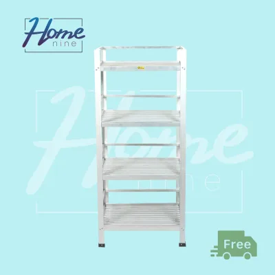 HOMENINE ชั้นวางของอลูมิเนียม ขนาด 12X24 นิ้ว 4ชั้น