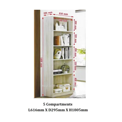 YHL Skye 5 / 8 / 12 Open Compartments Bookshelf / Bookcase / Filing Cabinet