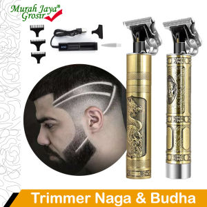 Alat Cukur Rambut Kemei KM-1974C Hair Trimmer Mesin Potong Rambut Berkarakter Naga Free Battery Cadangan