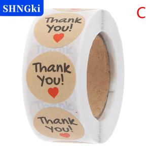 SHNGki 500 cái Cảm ơn bạn dán con dấu nhãn Vòng giấy nhãn sticker cho trang trí
