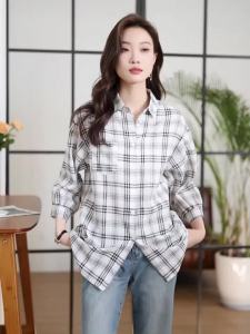 AMMIN เสื้อเบลาส์แฟชั่นคอปกเรียบง่ายสำหรับฤดูใบไม้ผลิและฤดูใบไม้ร่วงเสื้อเบลาส์แขนยาวเสื้อชีฟองหญิงกระดุมแถวเดียวฉบับภาษาเกาหลีหรูหราสำหรับฤดูใบไม้ผลิและฤดูใบไม้ร่วงปี2024