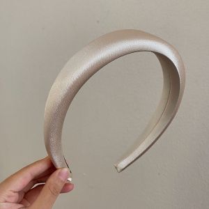 Bờm tóc xốp trơn phủ lụa Satin cao cấp cài tóc dày dặn phong cách sang trọng đơn giản cho nữ