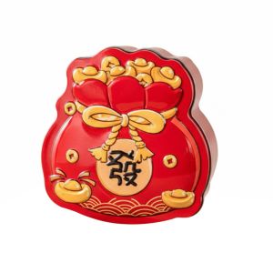 YUDESHUI Đỏ Hộp đóng gói Túi Quà Tặng hoạt hình Thiếc Hộp quà Thuận tiện Dày Năm Trung Quốc