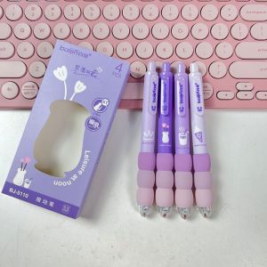 Set 4 bút gel ngòi 0.5mm có đệm tay êm ái nhiều màu LILA BDEMCF37