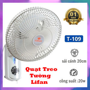 Quạt treo tường mini Lifan T-109 màu trắng quạt gắn tường công suất 22W 3 tốc độ gió siêu mát êm ái không ồn THOÁNG KHÍ - Quạt treo tiện lợi quạt treo tường lifan giá rẻ quạt treo tiết kiệm điện