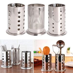 [Ready Stock+COD] Stainless Steel Kitchen Utensil Holder Cutlery Storage Drainer Kitchen Organizer Cutlery Chopsticks