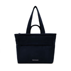 Kanavaia Double-Handle Corduroy Tote Bag in Navy Blue