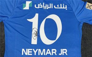 Player Edition Neymar Signature Jersey 2324 Saudi League Al Hilal Riyadh Jersey Blue armbands Fan Collection Gift