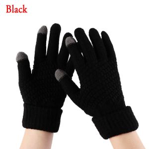 BUENOO Fashion Winter warm mittens knitted wool Women gloves touch screen full finger