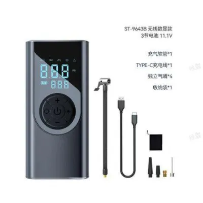 10000mAh Electric Air Compressor Inflator Car Bicycle Pump Wireless Air Pump Tyre Pump Pressure Detection For Car