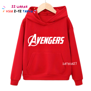 JAKET ANAK HOODIE SABLON AVENGERS KEKINIAN SWEATER TERBARU BAHAN FLEECE PREMIUM USIA 2TAHUN SAMPAI 12TAHUN LAKI LAKI PEREMPUAN SIZE S SAMPAI XL
