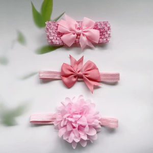 3 Pcs/Set Elastic Baby Headband Cute Bow Flower Chiffon Newborn Infant Hair Band Hair Accessories