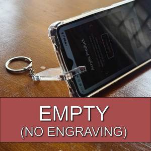 UMAKE Keychain + Phone Holder Transparent Acrylic Custom Made Nama Engrave/Keychain Nama