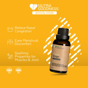 Nutra Goodness NutraAroma Pure Essential Oil Ginger 30ml - Relieve Nasal Congestion & Ease Menstrual Discomfort