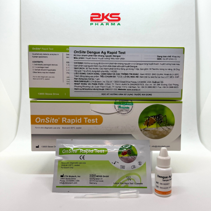Bộ test thử nhanh kháng nguyên Sốt Xuất huyết Dengue Ns1 Onsite