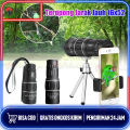 Teropong Monokular 16x52 Focus and Zoom Lens Adjustable Telescope / Teropong Jarak Jauh / Teropong Night Vision / Teropong Siang dan Malam - Black / Teropong Monokular Focus / Zoom Lens Adjustable Telescope / Teropong Monocular 16X52. 