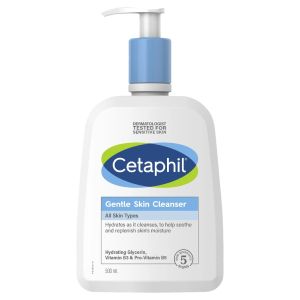 CETAPHIL Gentle Skin Cleanser 500ML Twin Pack Hydrating Face & Body Wash for Sensitive Dry Skin Soap-Free