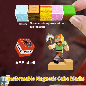 "The World in Your Hands" Transformable Magnetic Cube Blocks Magnetic Magic Cube Assembled Magnetic Suction Science Education Decompression Magnetic Building Block